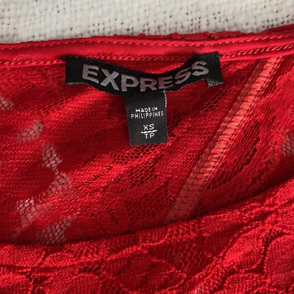 Express red lace mini dress - Picture 3 of 4